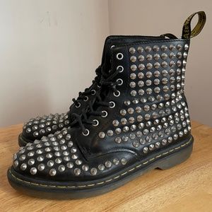 Dr. Martens RARE Spike Boots Studded Black Smooth UK9 W11 M10
